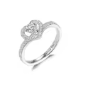 TOUPOP Sterling Silver Moissanite Heart Engagement Rings For Women-0-0