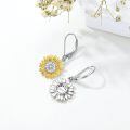 TOUPOP Sterling Silver Sunflower Hoop Earrings Jewelry Gifts-0-5