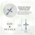 wholesale 925 Sterling Silver Blue Topaz December Birthstone Cross Necklace for Women-0-4
