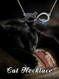 wholesale 925 Sterling Silver Cat Infinity Love Heart Pendant Necklace-0-5