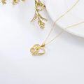 wholesale 14K Gold 2 Hearts Dainty CZ Pendant Necklace for Women Gifts-0-3