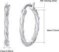 wholesale 925 Sterling Silver Twist Design Hoop Earrings for Women and Men - 3cm Diameter Minimalist Fashion  Idea-0-4