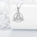 wholesale 925 Sterling Silver Triquetra Trinity Knot Pendant Necklaces Irish Good Luck Charm s for Women Girls-0-2