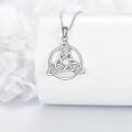 wholesale 925 Sterling Silver Triquetra Trinity Knot Pendant Necklaces Irish Good Luck Charm s for Women Girls-0-2