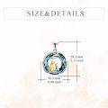 wholesale 925 Sterling Silver Blue Topaz Dog & Cat Lover's Pendant Necklace-0-5