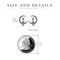 wholesale 925 Sterling Silver Cat and Crescent Moon Stud Earrings for Women-0-8