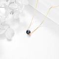 wholesale 14K Solid Gold Black Freshwater Cultured Pearl Pendant Necklace Anniversary Birthday Gifts for Women-0-2