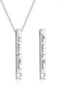 wholesale 925 Sterling Silver Inspirational Engraved Message Vertical Bar Necklace for Women Gifts-0-12