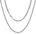 wholesale Sterling Silver 2 5mm Solid Byzantine Chain Necklace Oxidized Square Link 16 36 Unisex Gift-0-0