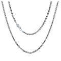 wholesale 925 Sterling Silver Byzantine Chain Necklace with Square Links - 4mm Width Length: Choose from 18 to 36 Unisex Jewelry for Men & Women-0-0