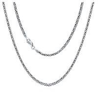 wholesale 925 Sterling Silver Byzantine Chain Necklace with Square Links - 4mm Width Length: Choose from 18 to 36 Unisex Jewelry for Men & Women-18 Inch