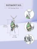 wholesale 925 Sterling Silver Abalone Shell Butterfly Flower Pendant Necklace for Women-0-4