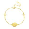 wholesale Gold 925 Sterling Silver Cross Virgin Mary Adjustable Bracelet -0-0