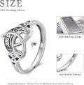 wholesale 925 Sterling Silver Celtic Knot Moon Ring Adjustable Open Celtic Jewelry Gift for Women-0-2