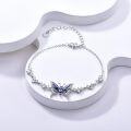 wholesale 925 Sterling Silver Butterfly Bracelet with Birthstone Anniversary Christmas Gifts for Women-0-4