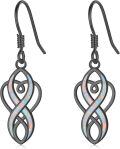 wholesale Sterling Silver Opal Celtic Knot Dangle Earrings Irish Jewelry Gift-0-6