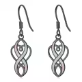 wholesale 925 Sterling Silver White Opal Celtic Knot Drop Earrings Wholesale Irish s for Women-0-6