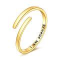 wholesale 14K Gold Just Breathe Inspirational Adjustable Ring - Birthday Gift for Women-0-0