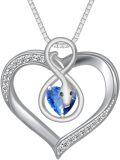 wholesale TOUPOP Snake Necklace For Women 925 Sterling Silver Heart Necklace With Saphir Jewelry Gift For Women Her Wife Girlfriend Mom Daughter Birthday Christmas Graduation Gift -0-0