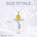 wholesale 925 Sterling Silver 12 Birthstone Flower Pendant Necklace for Women-0-41
