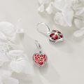 wholesale 925 Sterling Silver Red Rose Heart Shape Garnet Gemstone Filigree Drop Earrings for Women Girls Gift-0-3