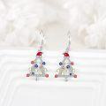 wholesale 925 Sterling Silver Colorful Crystal Tree Drop Earrings - Festive Holiday Jewelry for Women-0-2