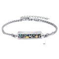 wholesale 925 Sterling Silver Hummingbird Gold Flower Abalone Shell Cremation Urn Memorial Bracelet-0-0