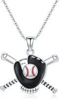 wholesale TOUPOP Silver Sport Necklaces Baseball Cross Necklace For Athletes Fan Gifts Sports Jewelry For Men Women -0-0