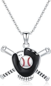 wholesale TOUPOP Silver Sport Necklaces Baseball Cross Necklace For Athletes Fan Gifts Sports Jewelry For Men Women -undefined