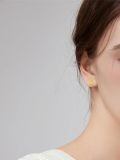wholesale 14k Gold Polished Open Circle Stud Earrings For Women-0-2