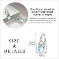 wholesale 925 Sterling Silver Round Blue Moonstone Celtic Knot Leverback Drop Earrings-0-4