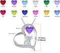wholesale 14K White Gold Heart-Shaped Sapphire Highland Cow Pendant Necklace for Women - Birthday Gifts for Her-0-1