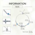 wholesale 925 Sterling Silver Blue Opal Cross Adjustable Bolo Chain Bracelet for Women Gifts-0-3