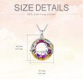 wholesale 925 Sterling Silver Rainbow Crystal Horse & Girl Pendant Necklace for Women-0-4