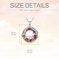 wholesale 925 Sterling Silver Rainbow Circle Pendant Necklace Wholesale With Horse And Girl-0-4