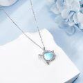 wholesale 925 Sterling Silver Blue Moonstone Sea Turtle Pendant Necklace for Women-0-1