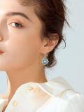 wholesale 925 Sterling Silver Abalone Shell and Moonstone Flower Drop Earrings for Women-0-3