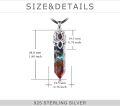 wholesale 925 Sterling Silver Multi-Color Chakra Healing Crystal Point with Lotus Flower Pendant Necklace for Women Yoga Jewelry-0-5
