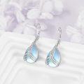 wholesale 925 Sterling Silver Blue Moonstone Celtic Filigree Teardrop Leverback Earrings-0-1
