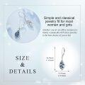 wholesale 925 Sterling Silver Blue Enamel Flower Drop Dangle Leverback Earrings for Women-0-2