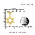 wholesale 925 Sterling Silver Star of David Pendant for Men's Jewelry Necklaces Gold Tone Chain 3D Design Minimalist Style Gift Idea-0-4