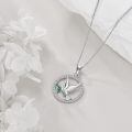 wholesale 925 Sterling Silver Dove with Olive Branch Pendant Necklace for Women-0-1