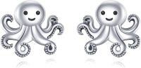 wholesale 925 Sterling Silver Octopus Stud Earrings - Cute Sea Creature  for Women and Girls-Octopus