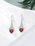 wholesale 925 Sterling Silver Heart Birthstone Celtic Knot Dangle Leverback Earrings-0-64