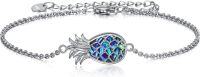 wholesale 925 Sterling Silver Blue Abalone Shell Inlay Pineapple Charm Bracelet for Women Mother's Day Gifts-abalone shell
