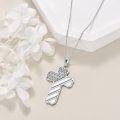 wholesale 925 Sterling Silver American Flag Design Cross Pendant Necklace for Women-0-4