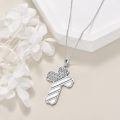 wholesale 925 Sterling Silver American Flag Cross Pendant Necklace With Cz Star Stones-0-4