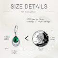 wholesale 925 Sterling Silver Green Crystal Teardrop Celtic Knot Leverback Drop Earrings Irish Jewelry-0-4