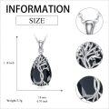wholesale 925 Sterling Silver Black Tourmaline Tree of Life Pendant Necklace Celtic s for Women Girls-0-3