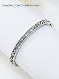 wholesale Sterling Silver Poiuy Inspirational Strength Mantra Cuff Bracelet Set-0-38